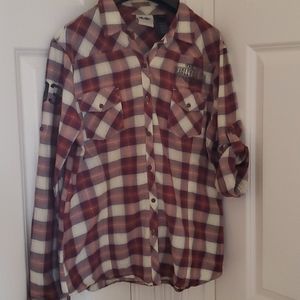 Ladies Harley Davidson plaid button down shirt